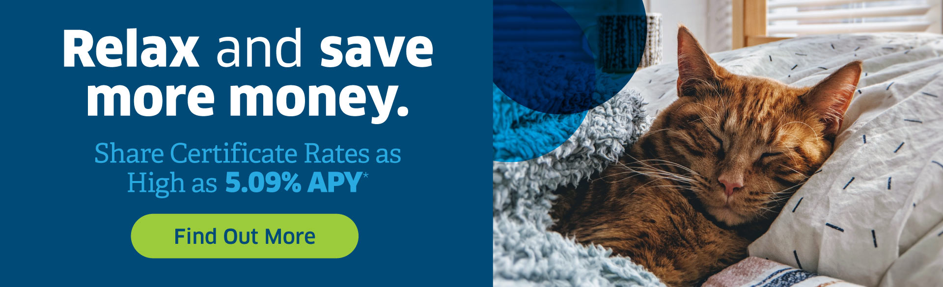Relax and save more money with a share certificate
