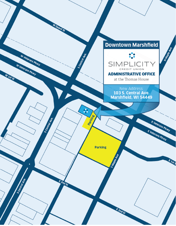 Map of Thomas House Parking